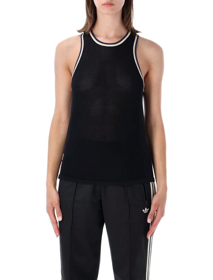 Adidas Wales Bonner Y-3 Mesh Tank Black Cotton Top