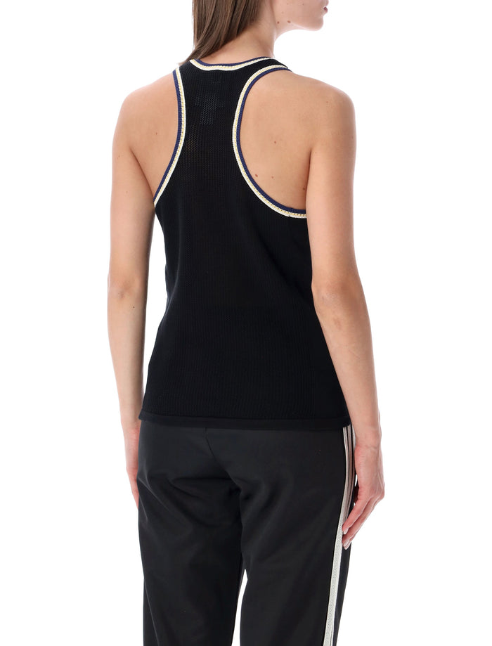 Adidas Wales Bonner Y-3 Mesh Tank Black Cotton Top