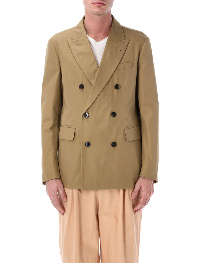 Dries Van Noten Balto double-breasted jacket Camel Cotton Lining Blazer