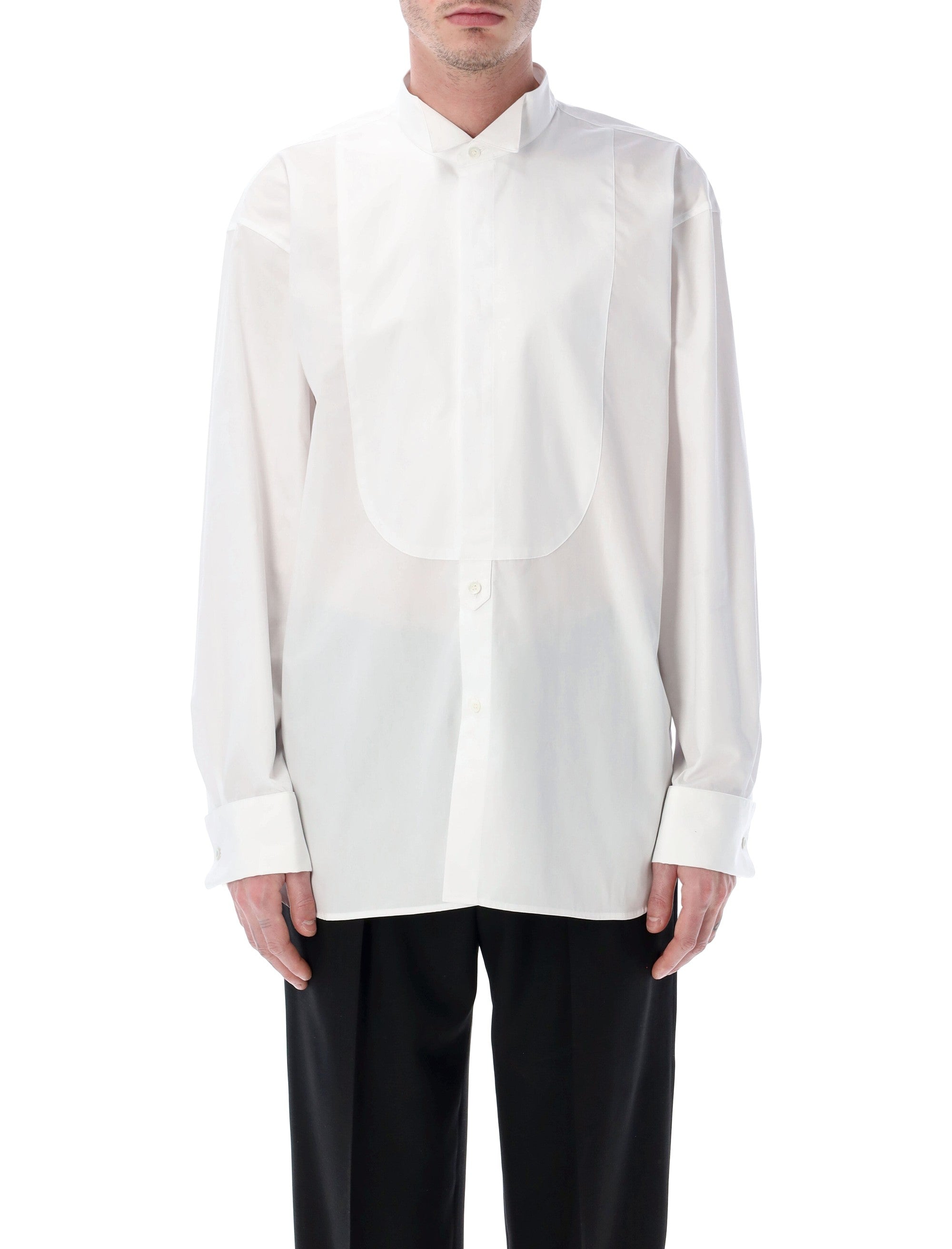 Dries Van Noten loose fit Tuxedo shirt White Cotton