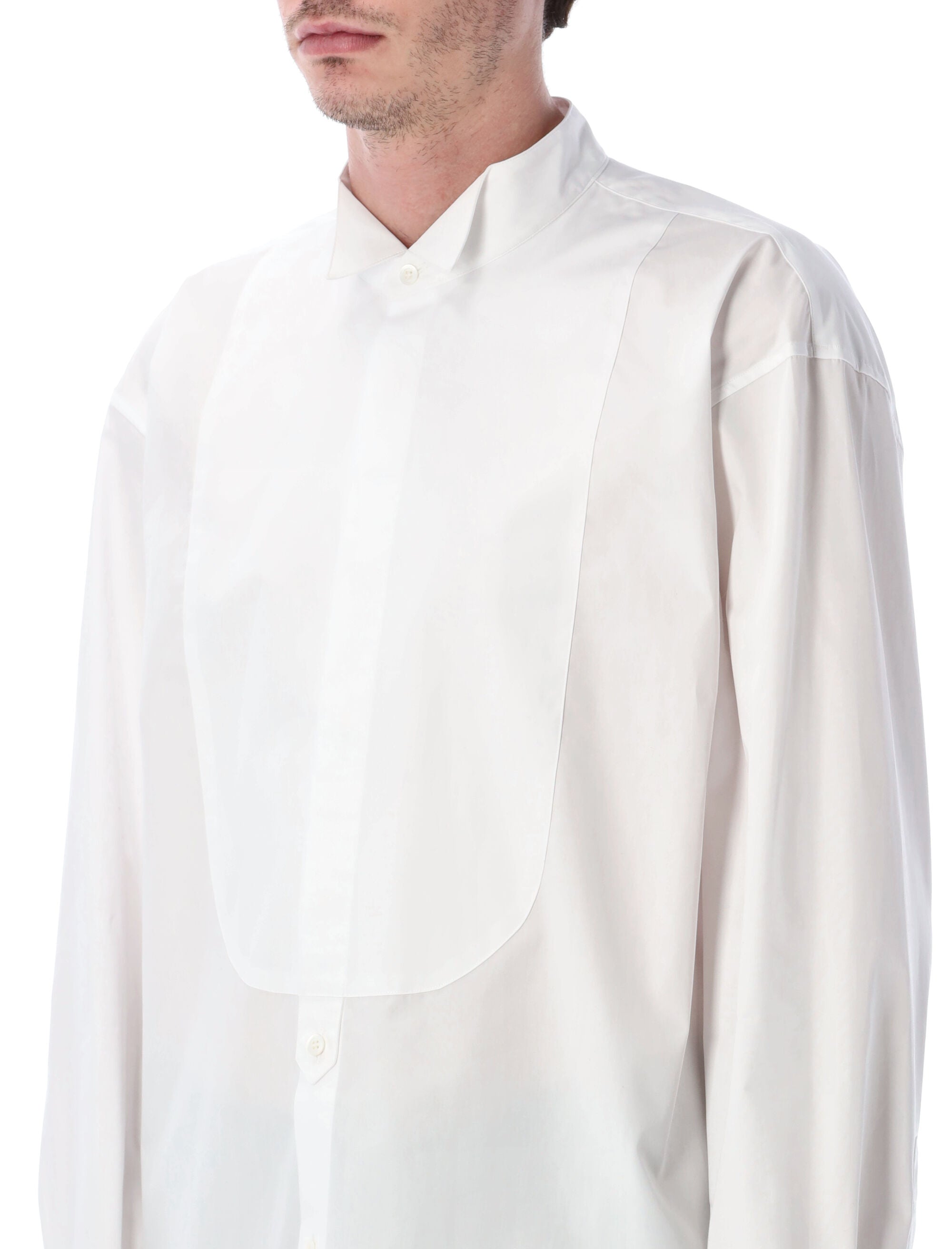 Dries Van Noten loose fit Tuxedo shirt White Cotton