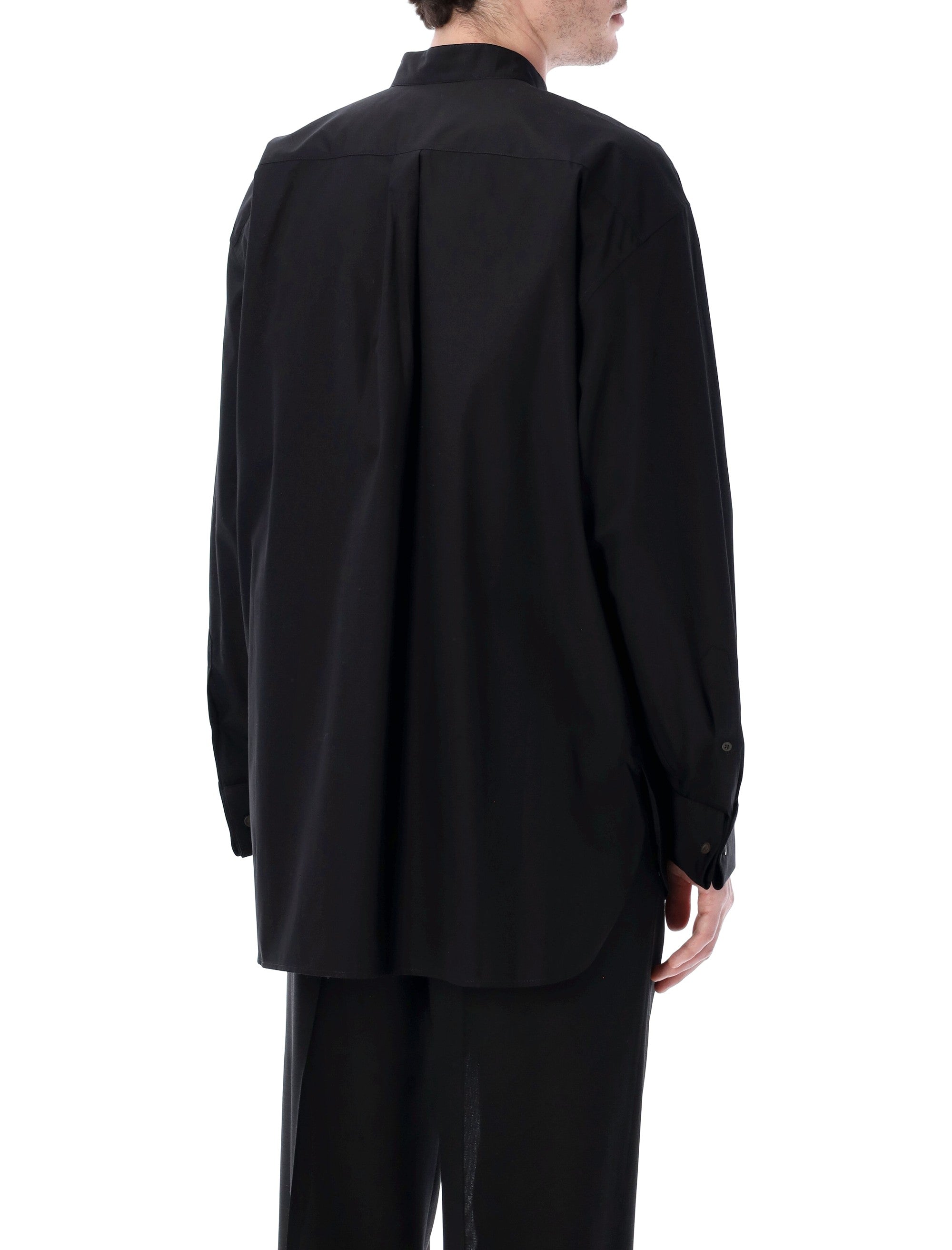 Dries Van Noten loose fit Tuxedo shirt Black Cotton
