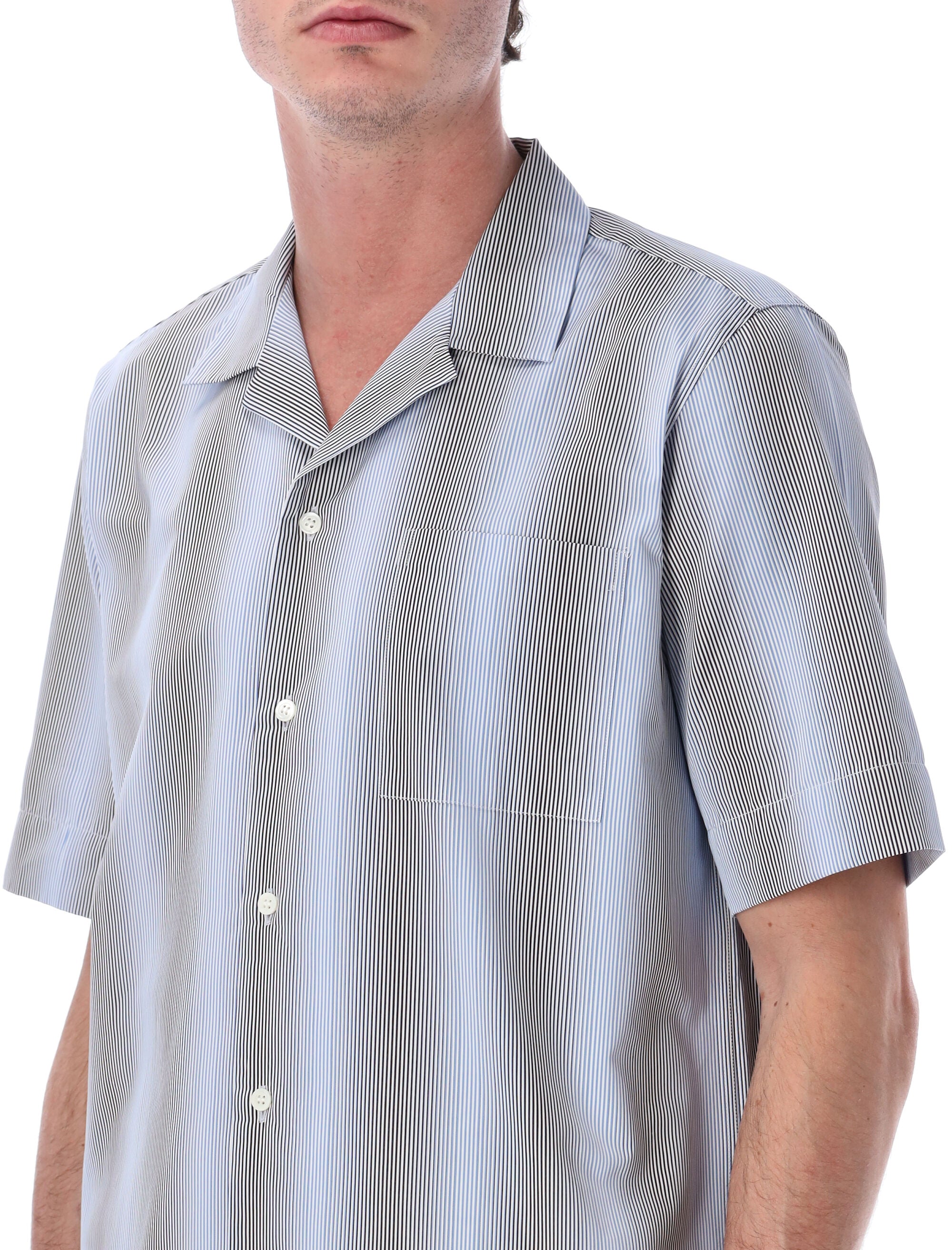 Dries Van Noten Carltone striped cotton shirt Blue