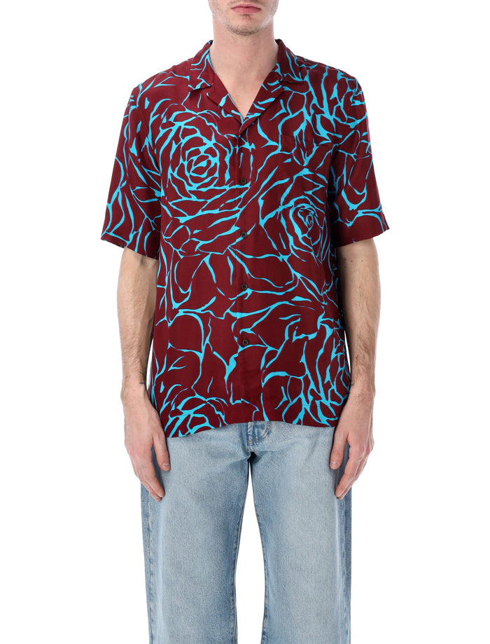 Dries Van Noten Carltone boxy shirt Burgundy Viscose