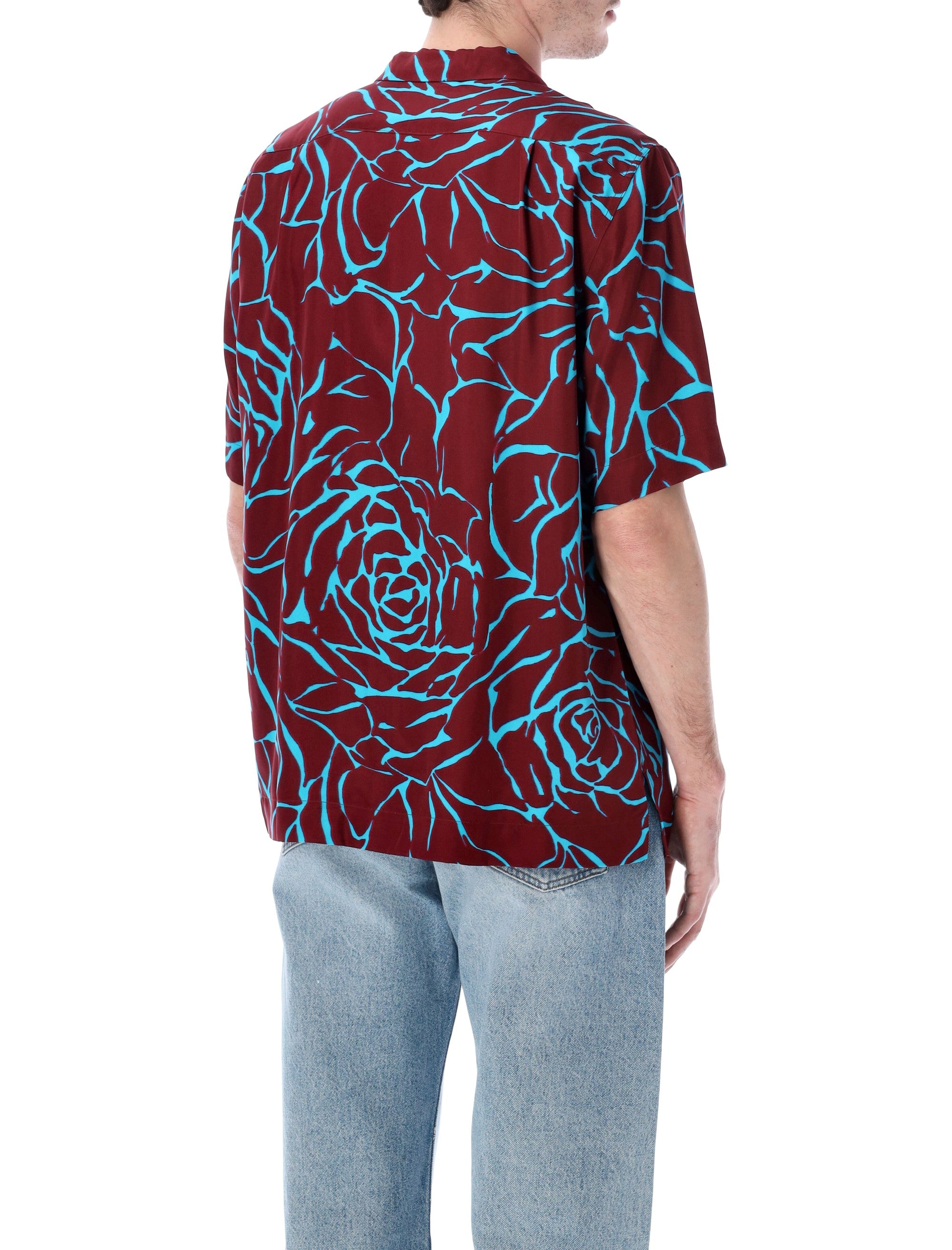 Dries Van Noten Carltone boxy shirt Burgundy Viscose