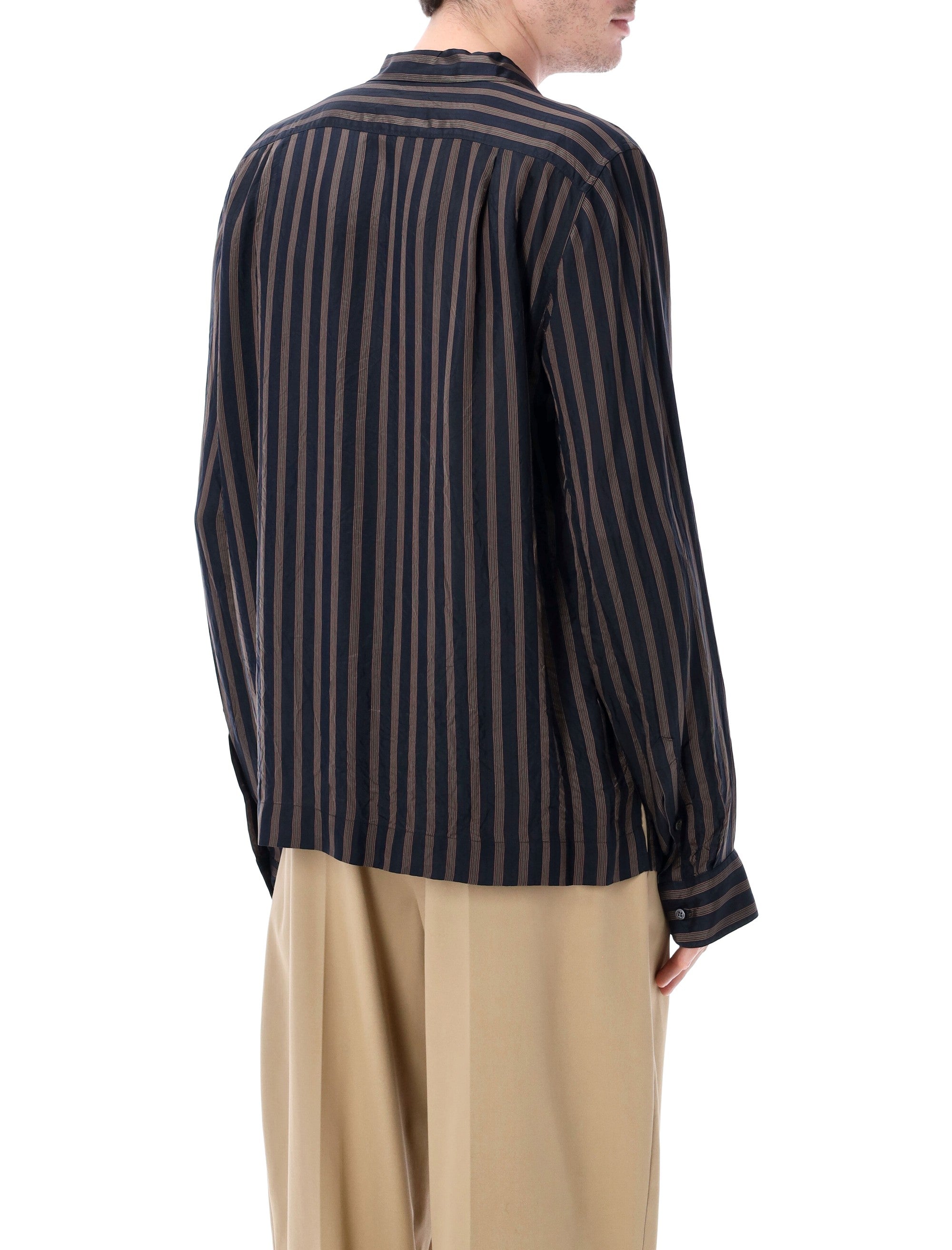 Dries Van Noten Cartly striped shirt Navy Cupro