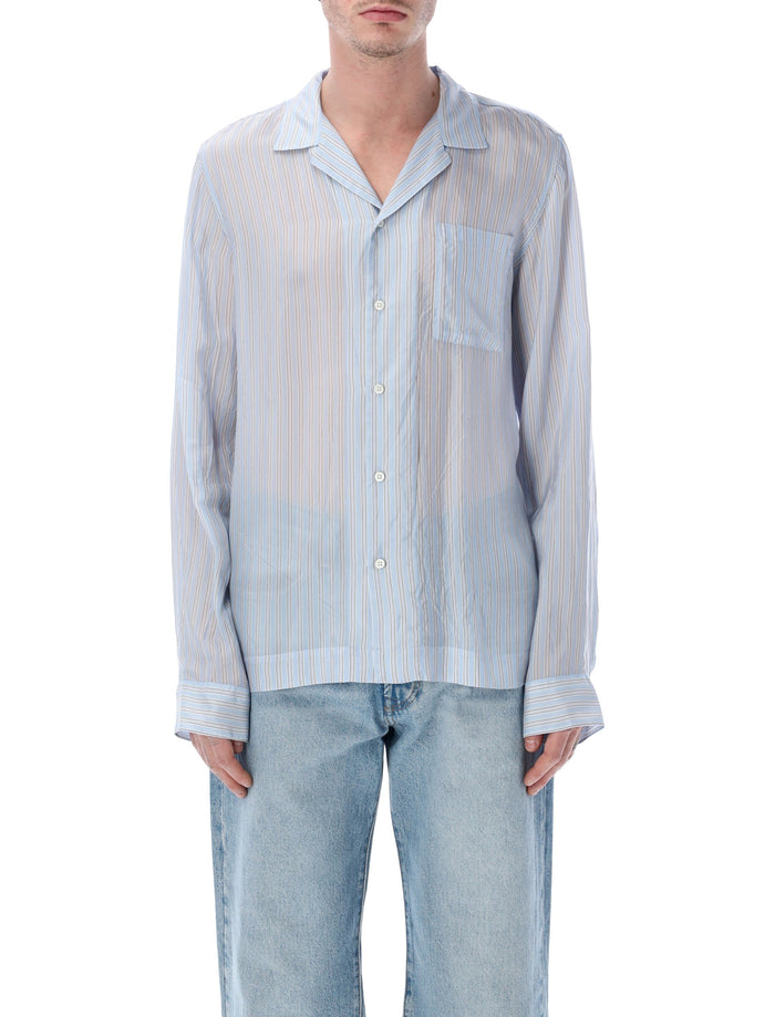Dries Van Noten Cartly striped shirt Light Blue Cupro