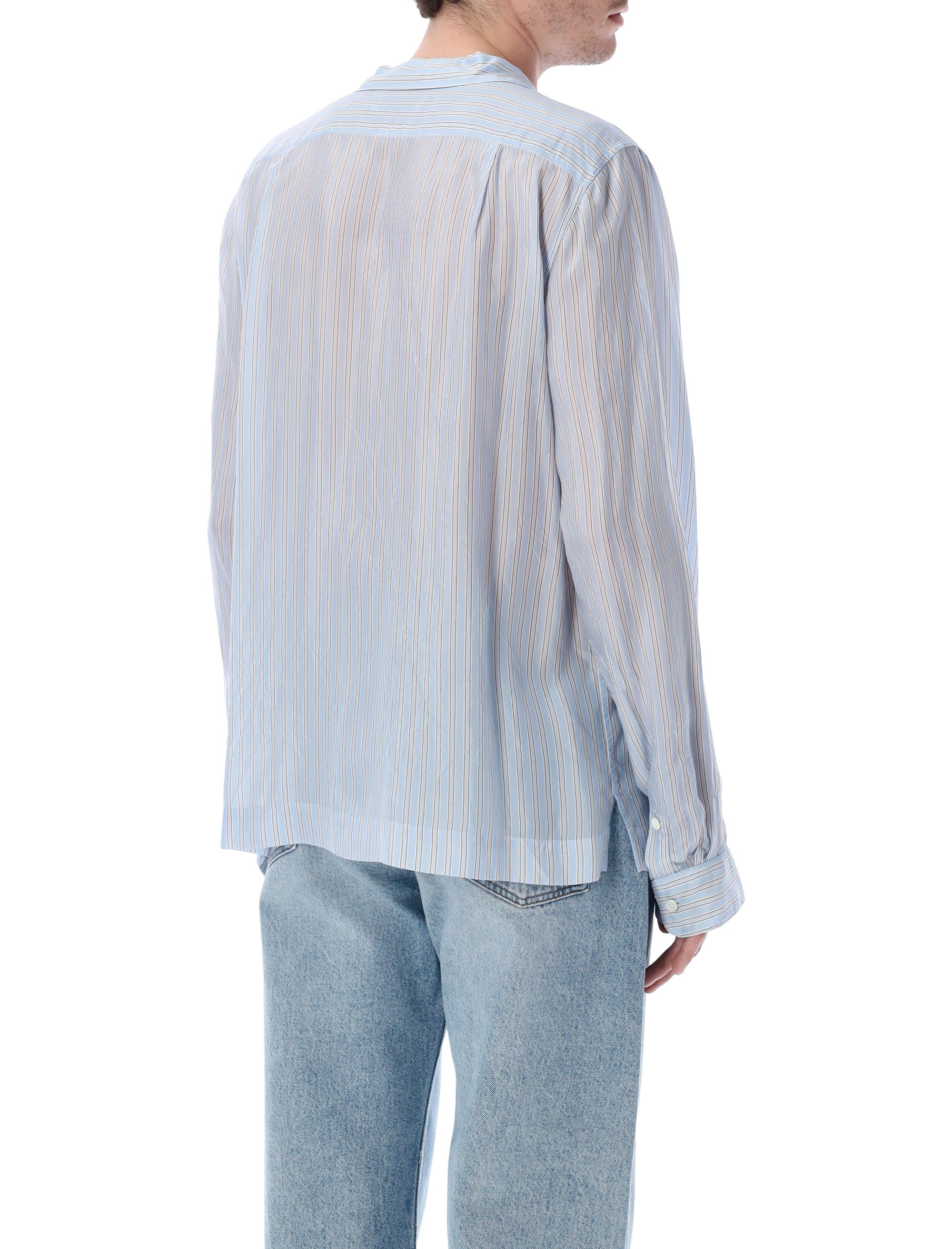 Dries Van Noten Cartly striped shirt Light Blue Cupro