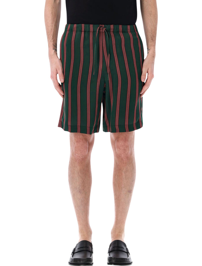 Dries Van Noten Piperi striped bermuda shorts Bottle Viscose