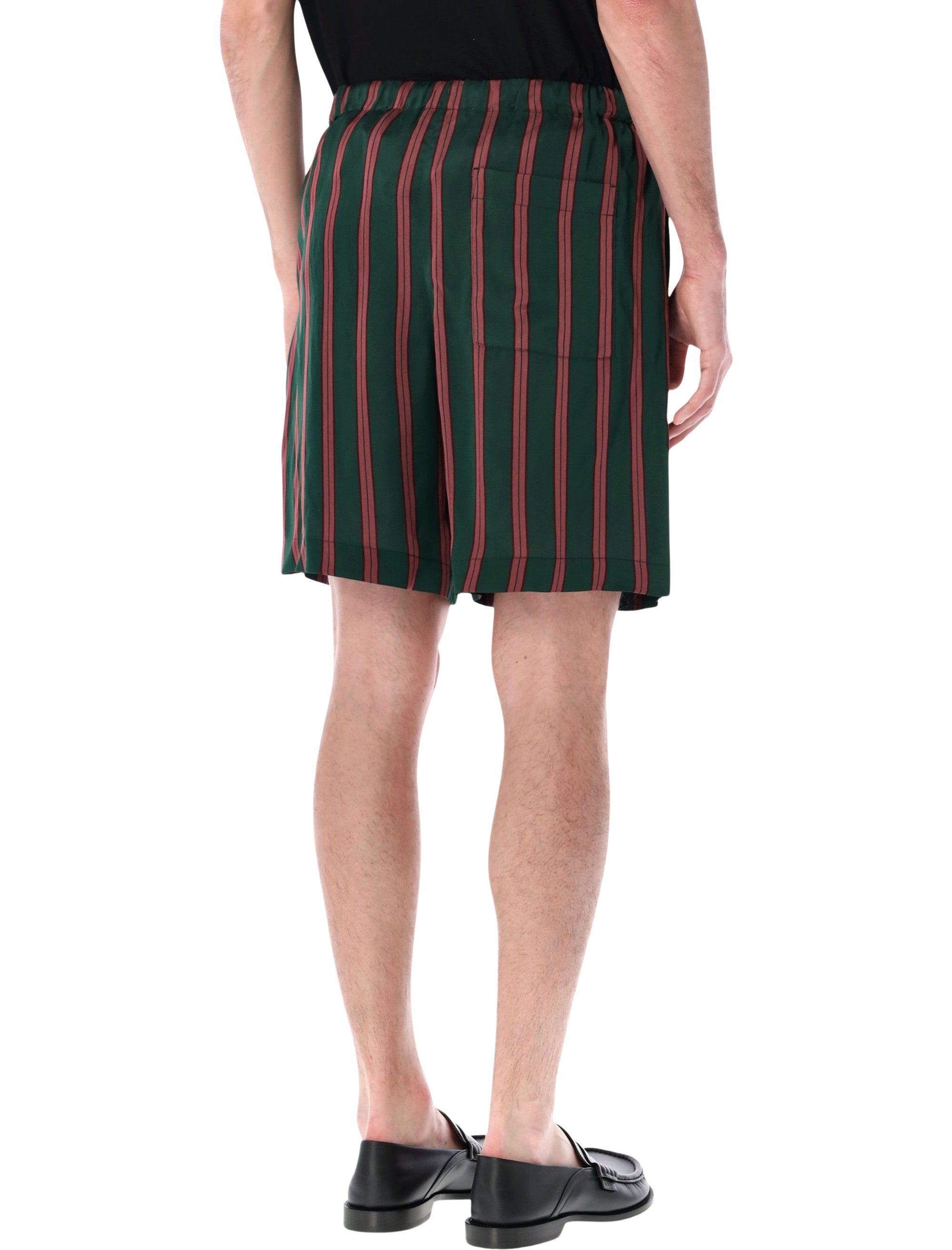 Dries Van Noten Piperi striped bermuda shorts Bottle Viscose