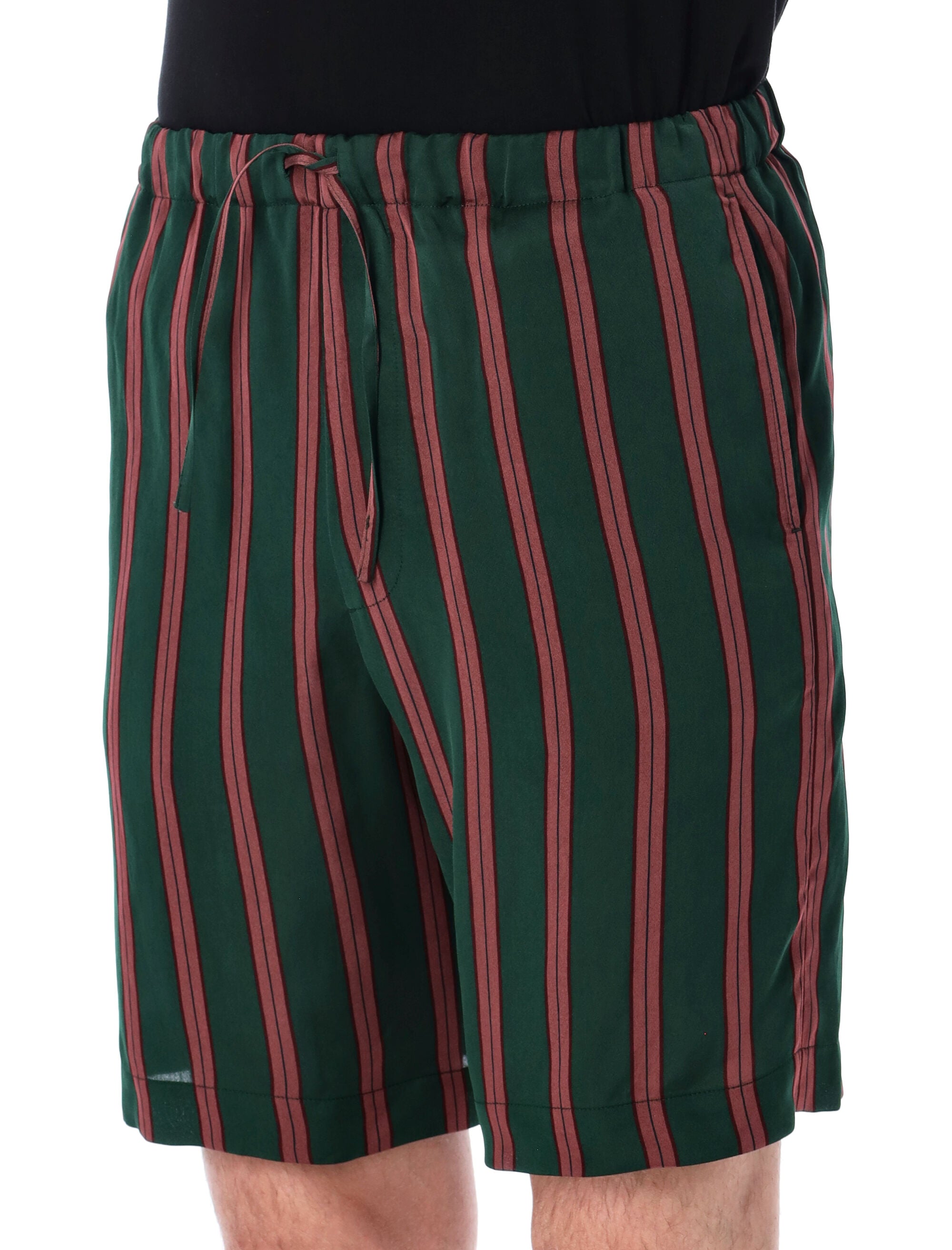 Dries Van Noten Piperi striped bermuda shorts Bottle Viscose