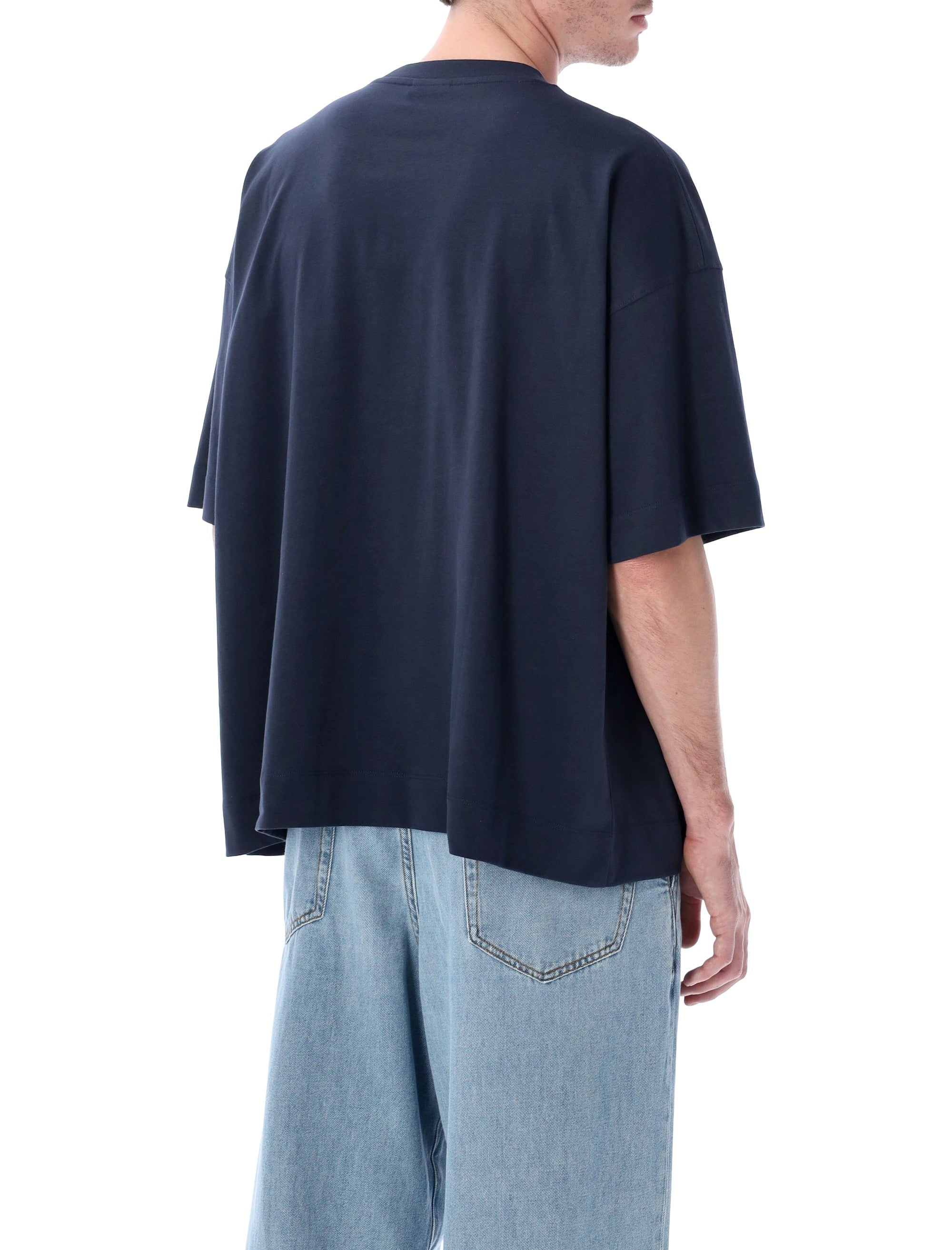 Dries Van Noten oversized t-shirt Navy Cotton Tshirt