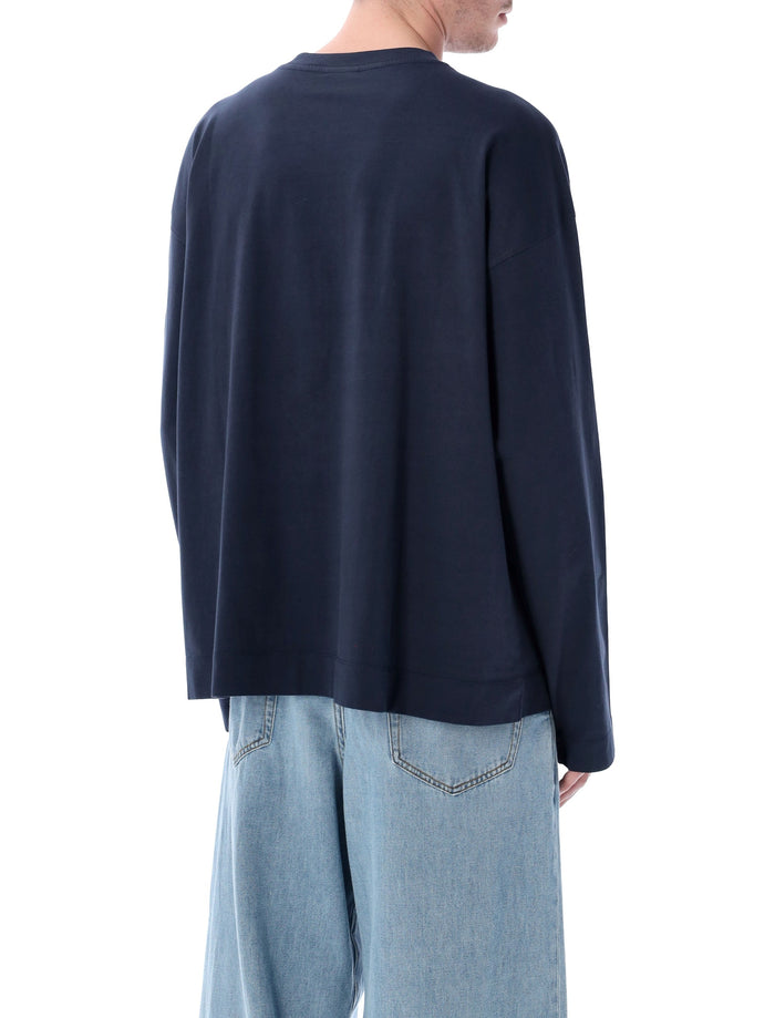 Dries Van Noten long-sleeved t-shirt Navy Cotton Tshirt
