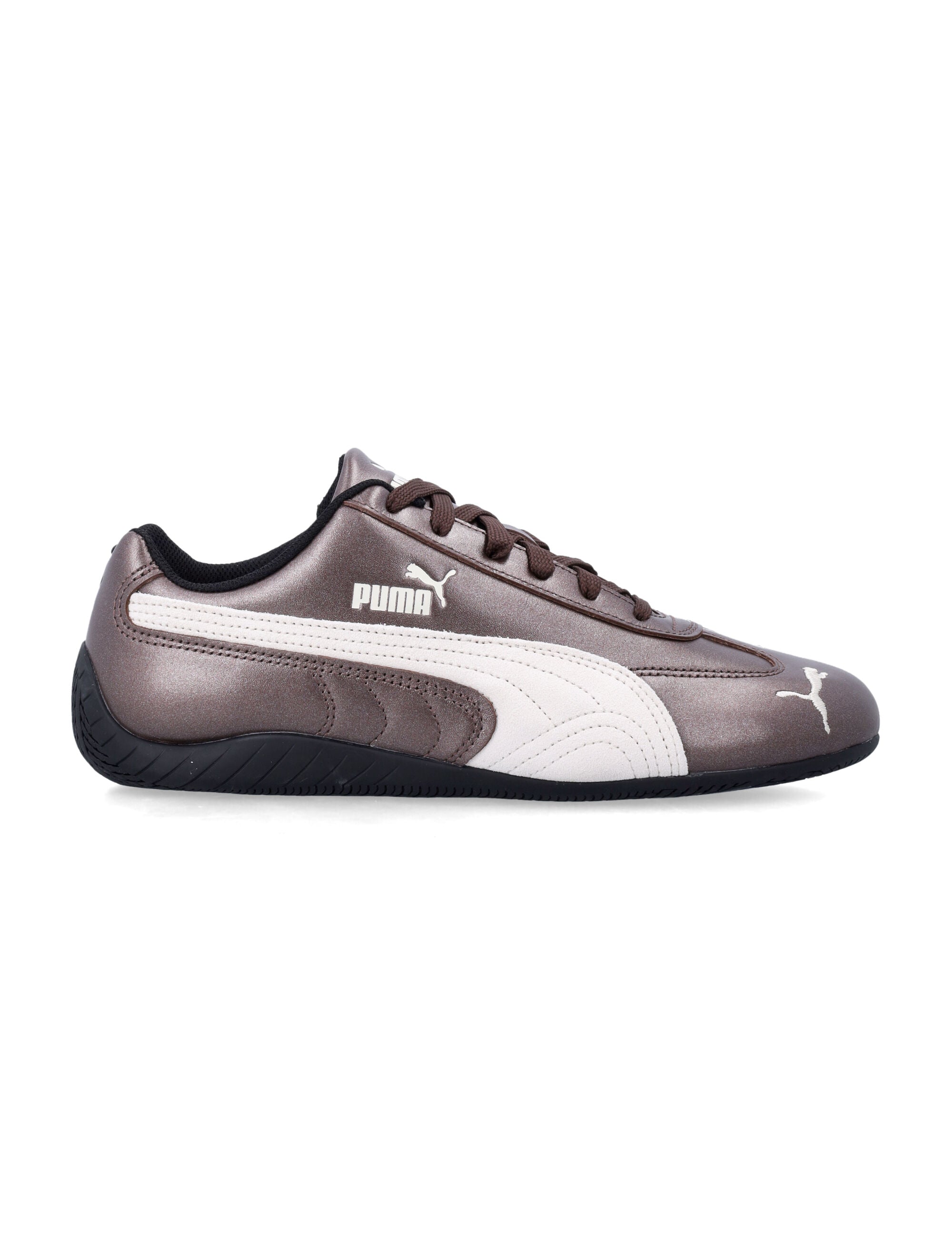 Puma Speedcat Metallic Leather Sneakers Warm Brown White Sole