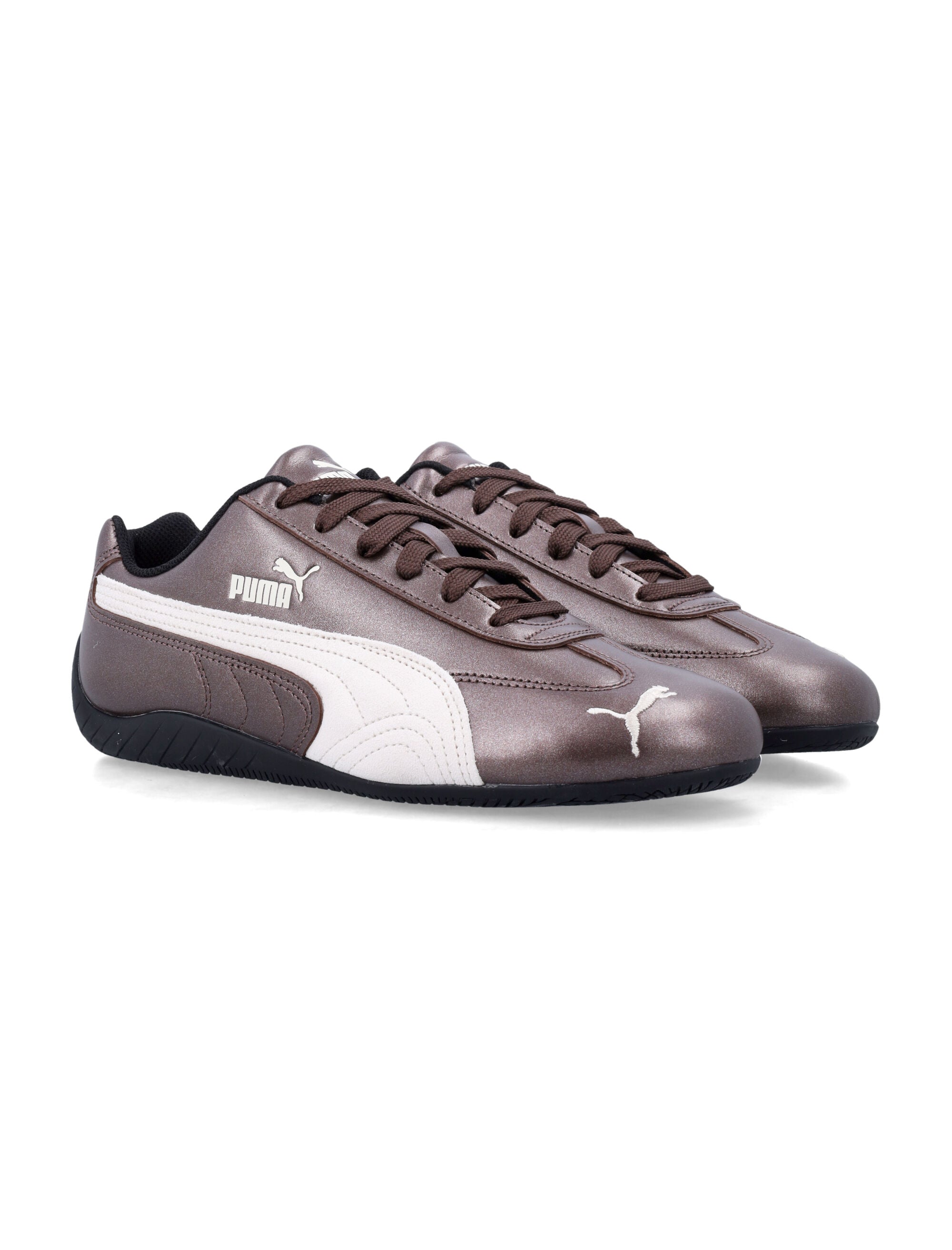 Puma Speedcat metallic leather sneakers Warm Brown White Sole