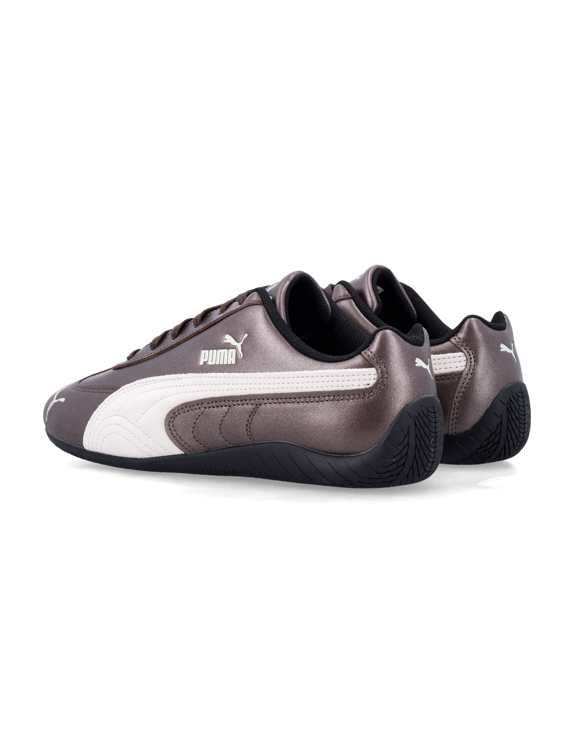 Puma Speedcat metallic leather sneakers Warm Brown White Sole
