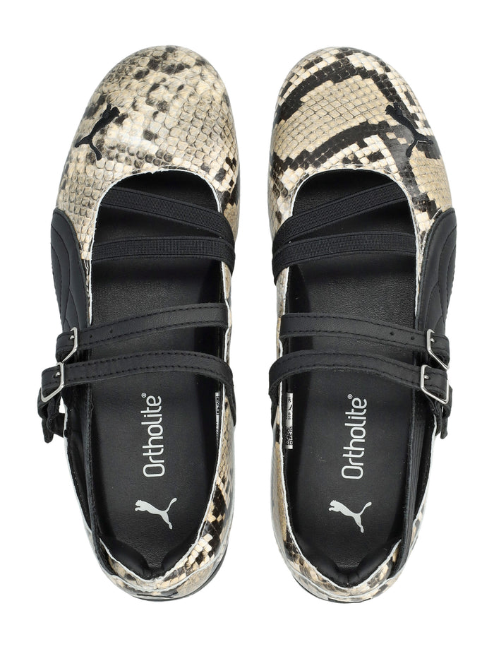 Puma Speedcat Snake Print Womans Ballet Flats Black Upper Sneaker