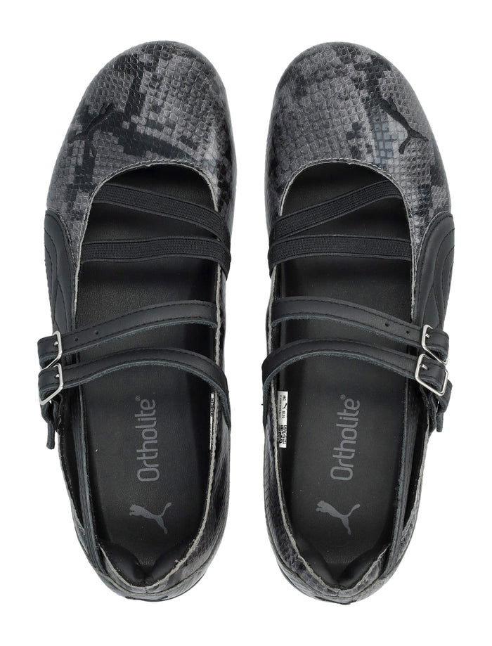 Puma Speedcat Snake Print Womans Ballet Flats Cool Dk Grey Upper Sneaker