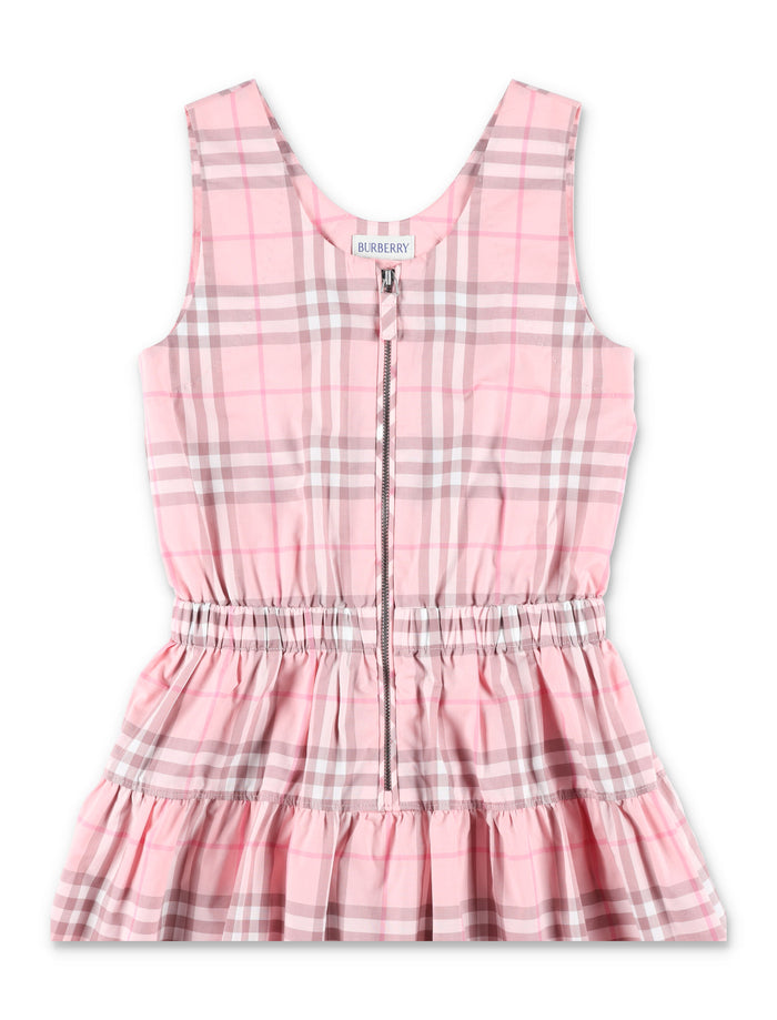 Burberry girls pink Check cotton dress Peony Ip
