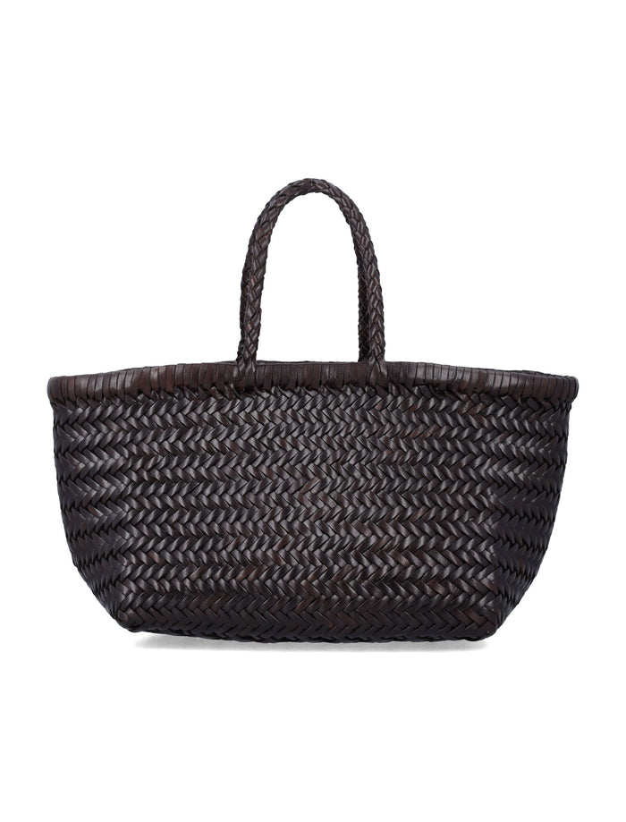 Dragon Diffusion Bamboo Triple Jump Small Bag Dark Brown Calf Leather Tote