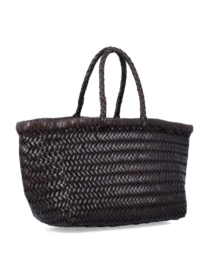 Dragon Diffusion Bamboo Triple Jump Small Bag Dark Brown Calf Leather Tote