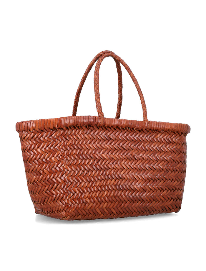 Dragon Diffusion Bamboo Triple Jump Small Bag Tan Calf Leather Tote