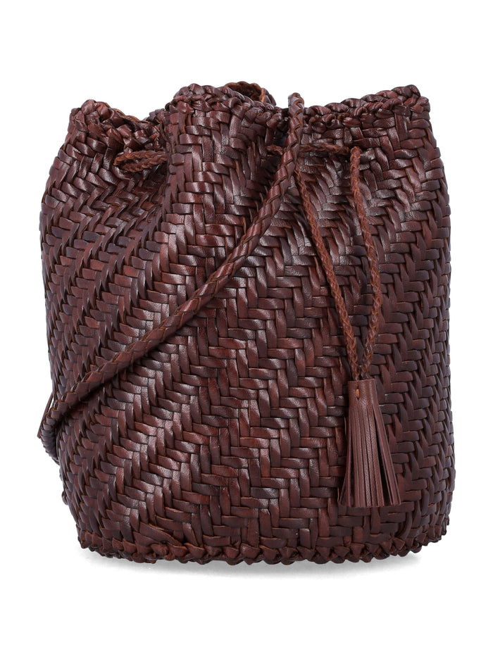 Dragon Diffusion Pompon Double Jamp Bruciato Calf Leather Shoulder Bag