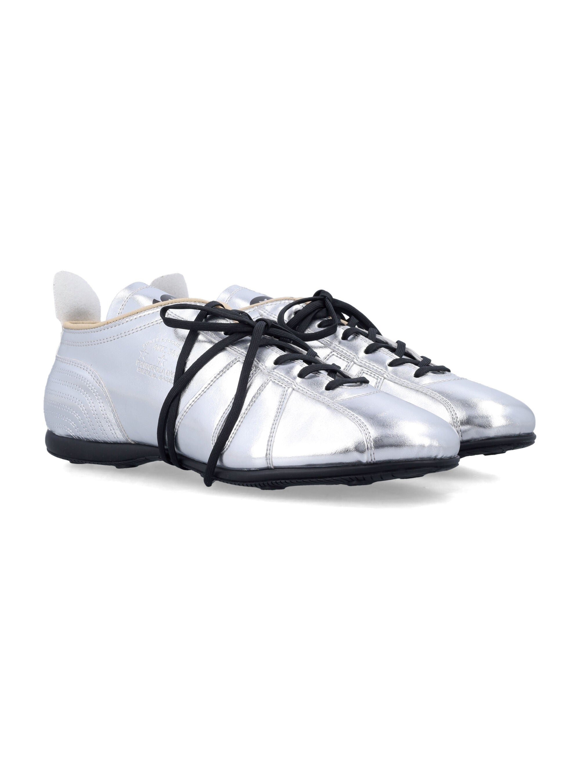 Pantofola Doro Mens Leather 540 Vibram Sneakers Silver Upper