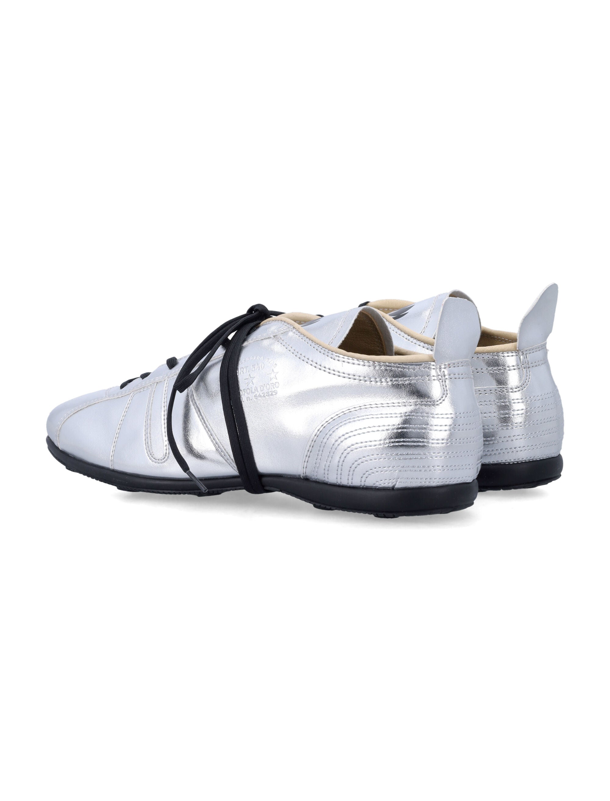 Pantofola Doro Mens Leather 540 Vibram Sneakers Silver Upper