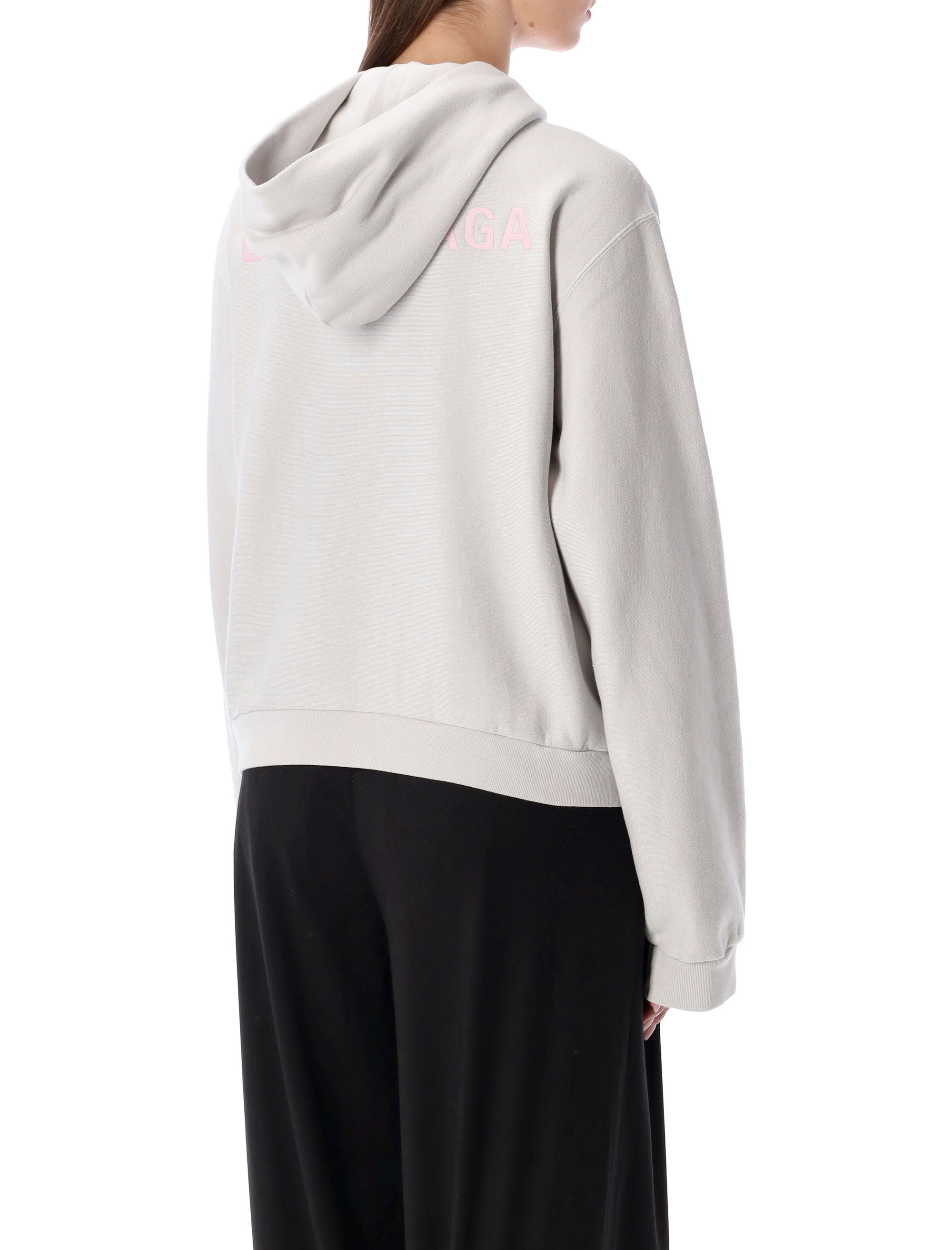 Balenciaga cotton zip-up hoodie Dirty White Sweatshirt