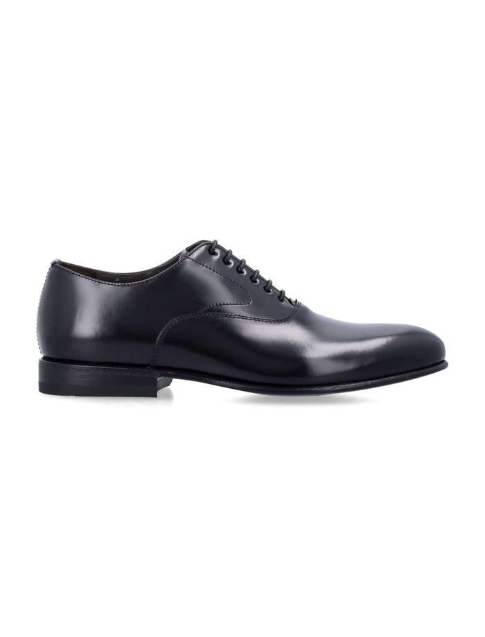 Green George classic Oxford shoes Black Leather Laced