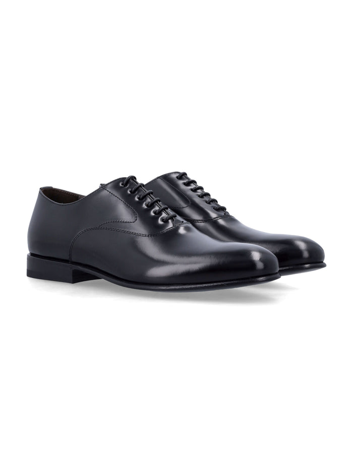 Green George classic Oxford shoes Black Leather Laced