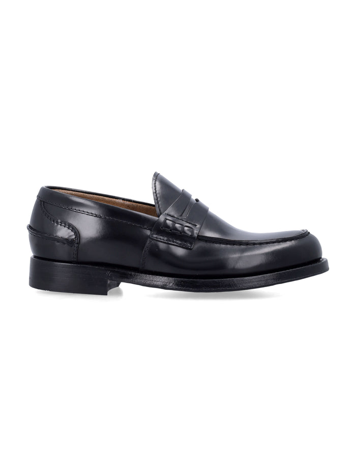 Green George polished leather loafers Nero Wash