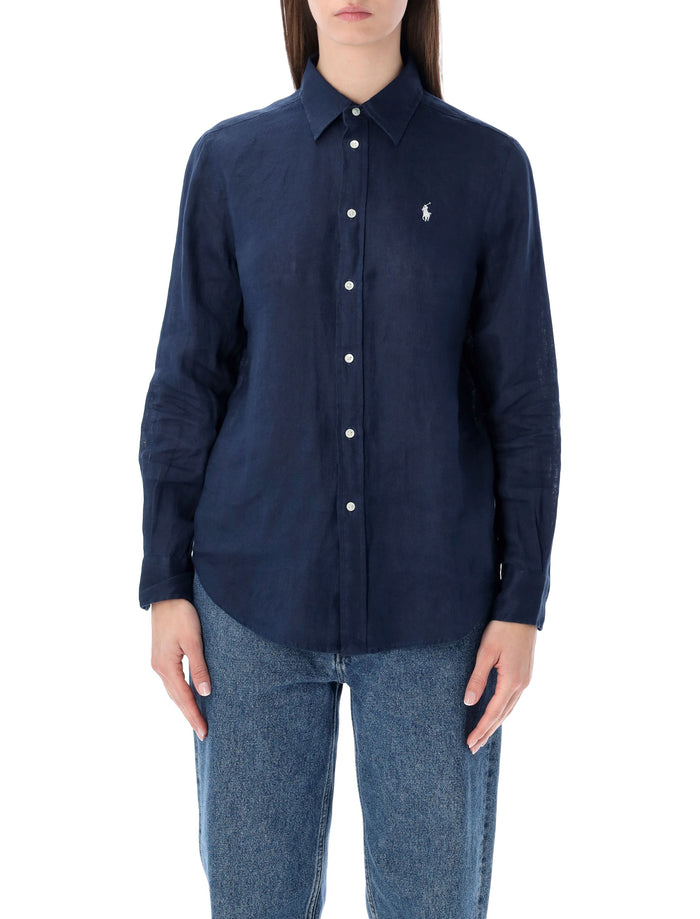 Polo Ralph Lauren Classic Linen Shirt Tidal Blue