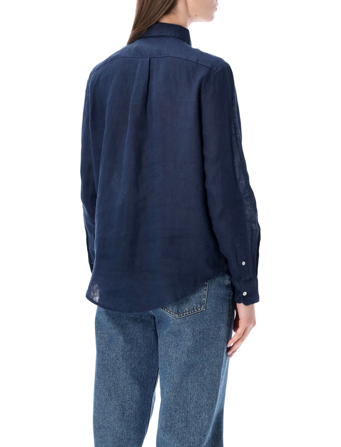Polo Ralph Lauren Classic Linen Shirt Tidal Blue