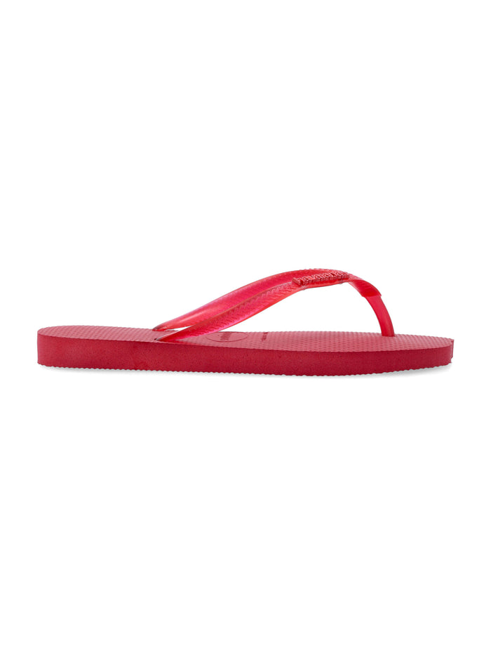 Havaianas Slim Split Flip-Flops Apache Red Pvc Logo Slide