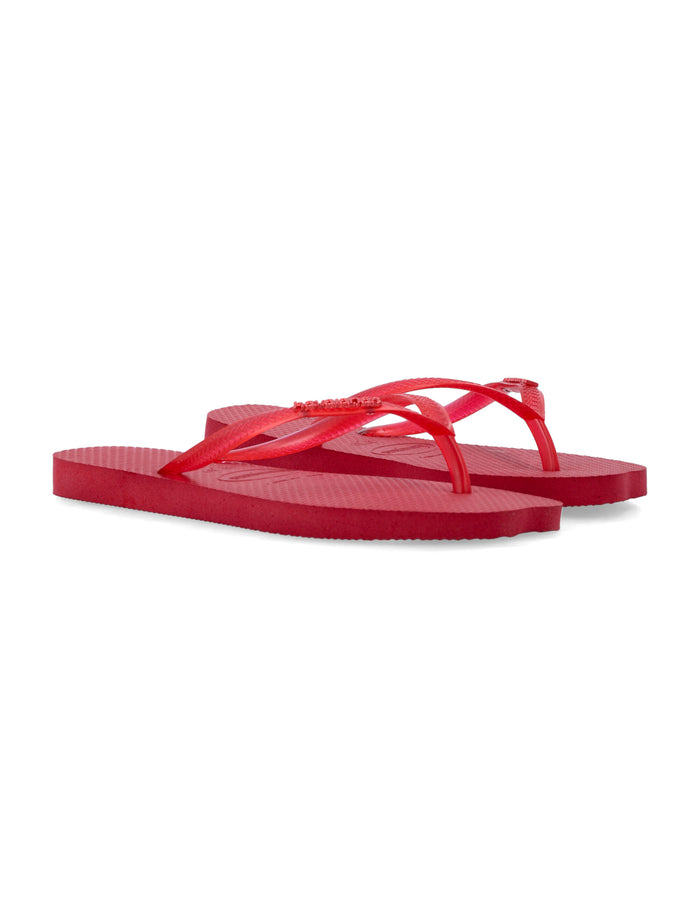 Havaianas Slim Split Flip-Flops Apache Red Pvc Logo Slide