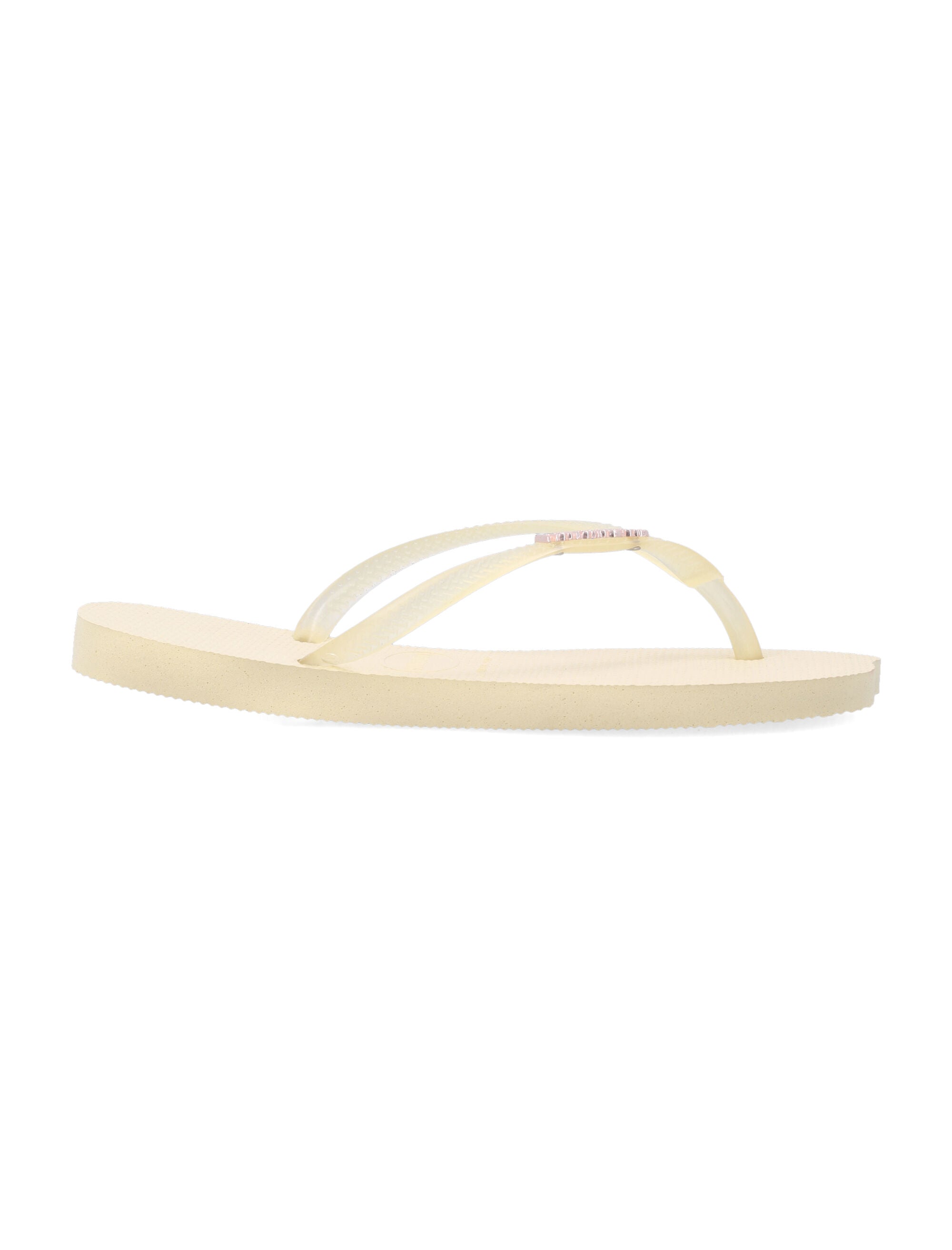 Havaianas Slim Split Flip-Flops Buttercream Pvc Logo Slide