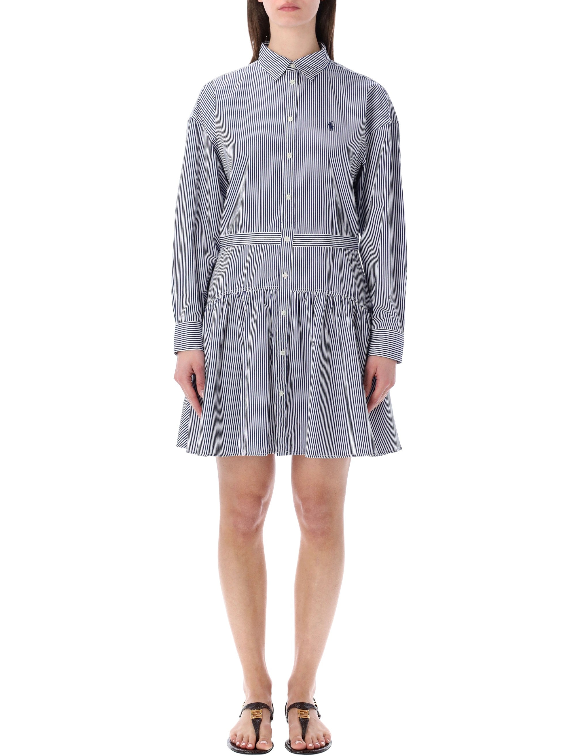 Polo Ralph Lauren striped cotton shirt dress Royal Blue White Stripes
