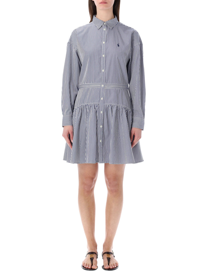 Polo Ralph Lauren striped cotton shirt dress Royal Blue White Stripes