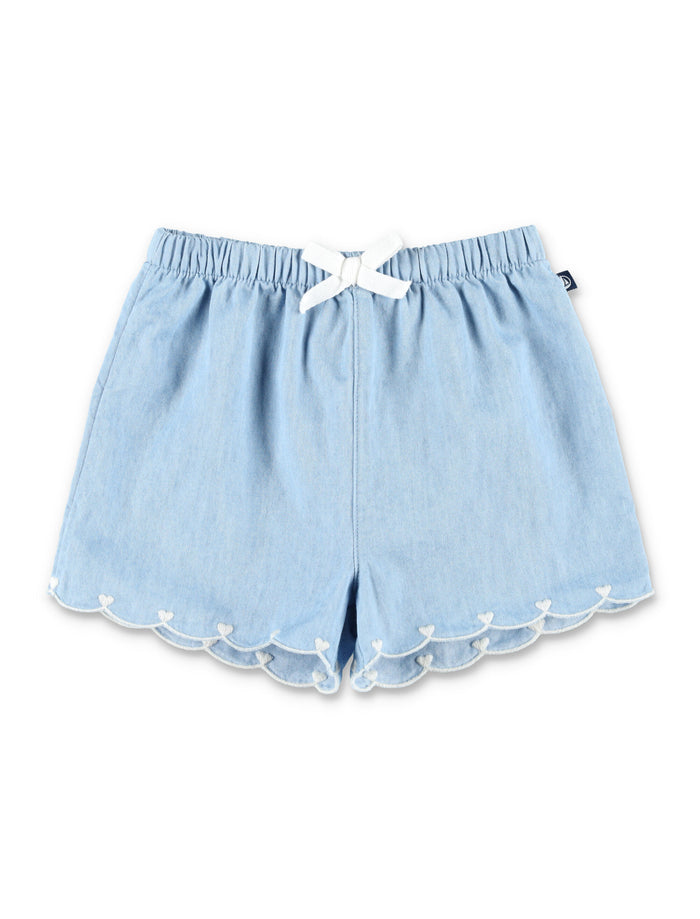 Petit Bateau Chambray baby shorts Blue Cotton