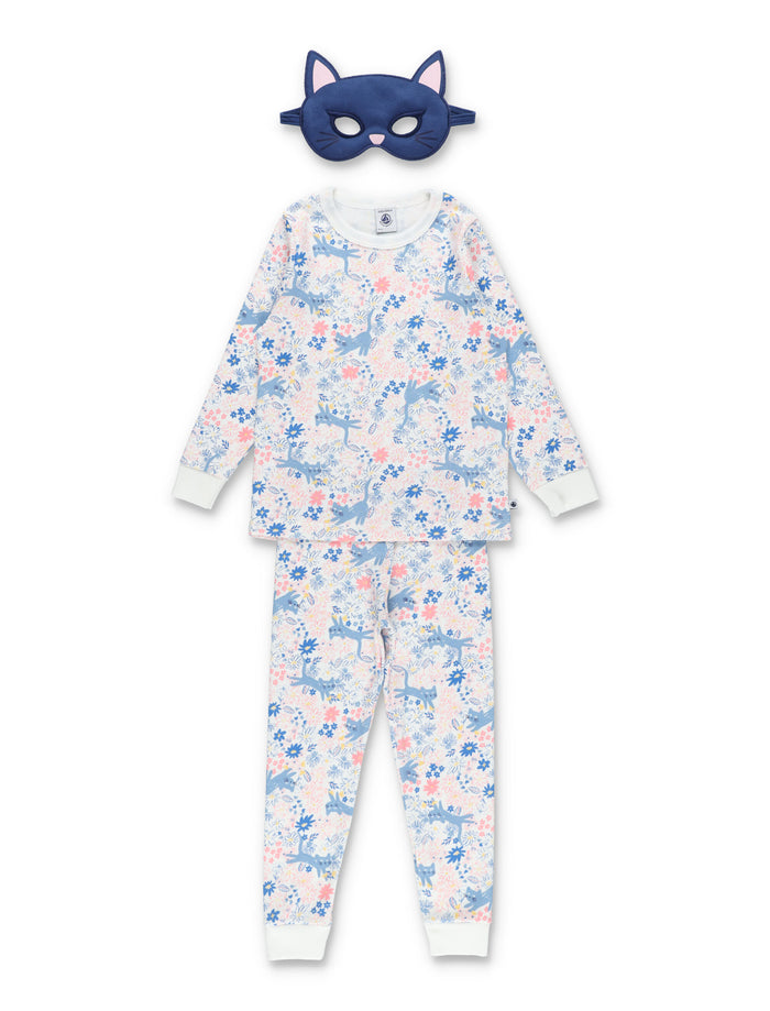 Petit Bateau Girls Cat Pajamas Multi Cotton Set