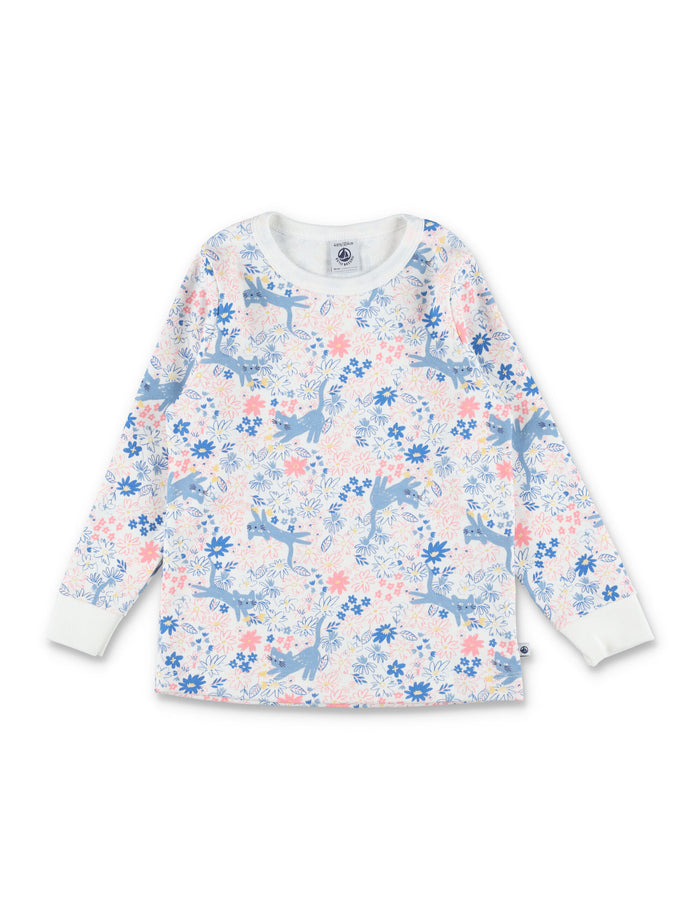 Petit Bateau Girls Cat Pajamas Multi Cotton Set