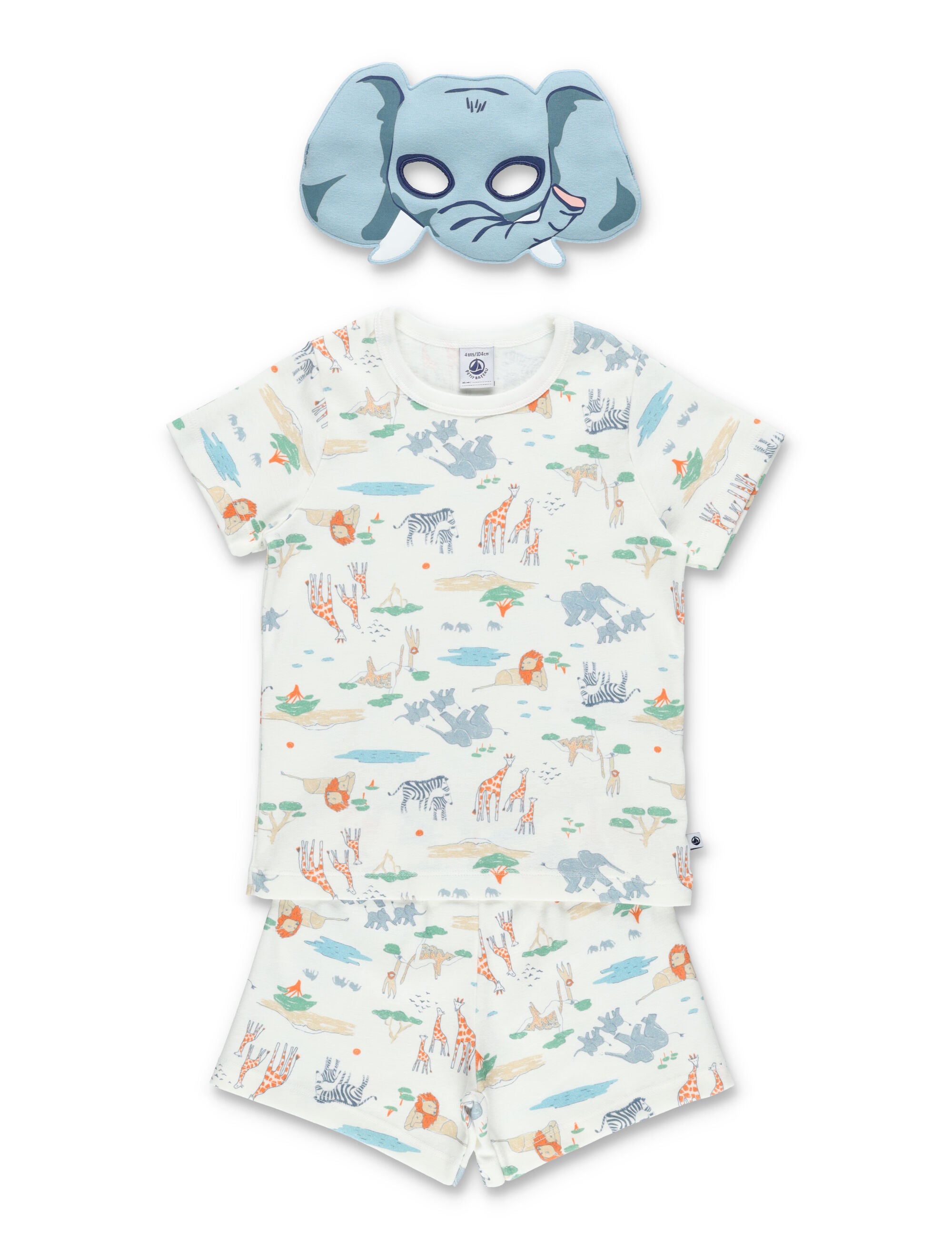 Petit Bateau Kids Safari Pajamas Multi Cotton Set