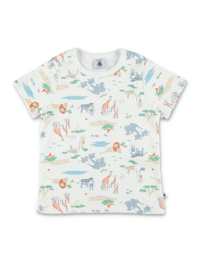 Petit Bateau Kids Safari Pajamas Multi Cotton Set