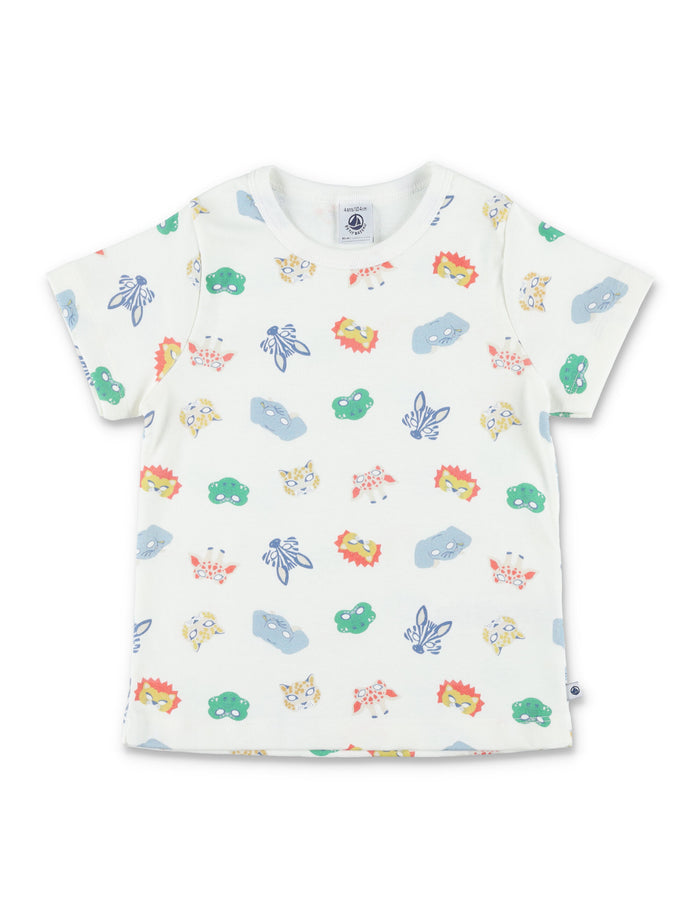 Petit Bateau Kids Animal Mask Pajamas Multi Cotton Set