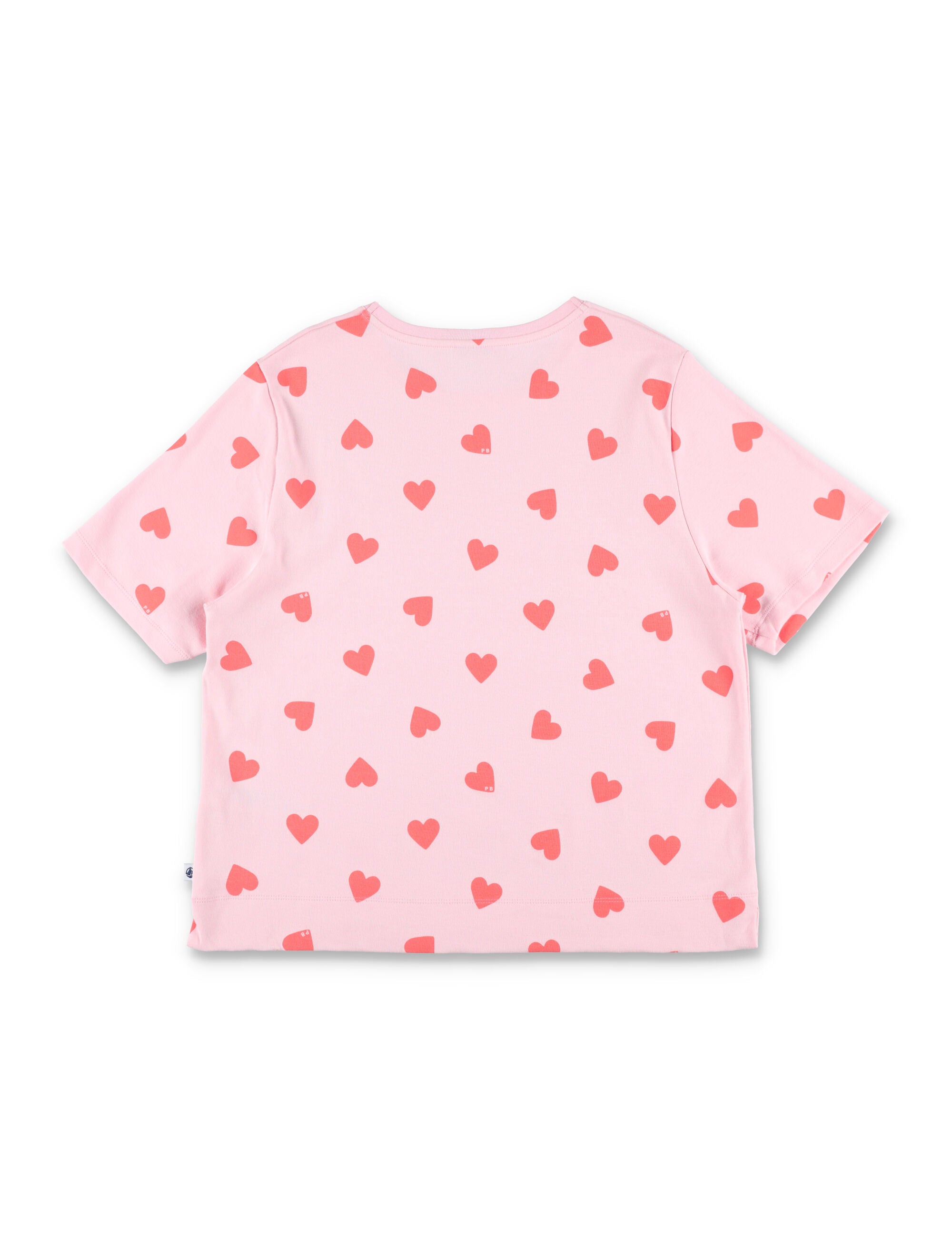 Petit Bateau Kids Heart Pajamas Rose Cotton Set