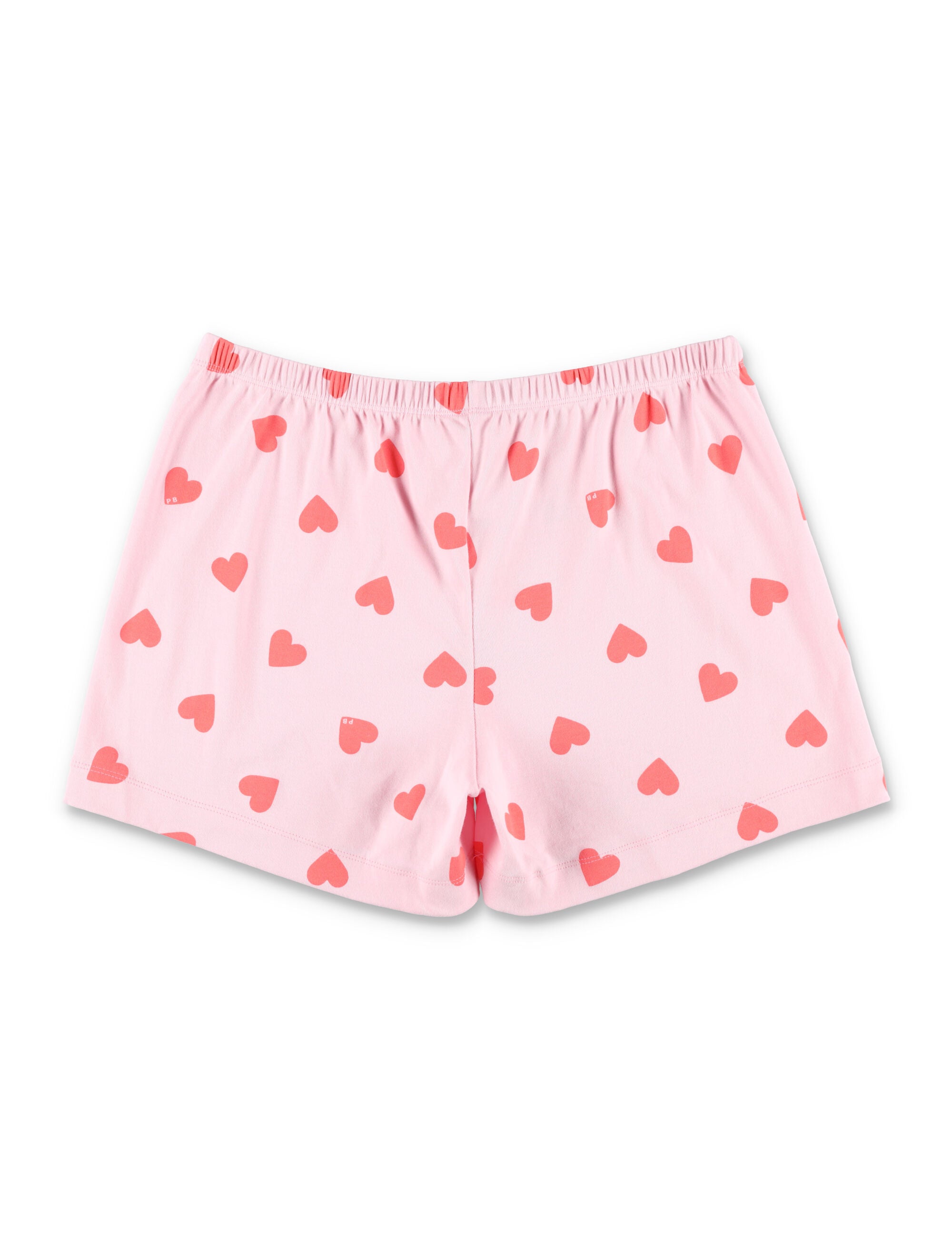 Petit Bateau Kids Heart Pajamas Rose Cotton Set