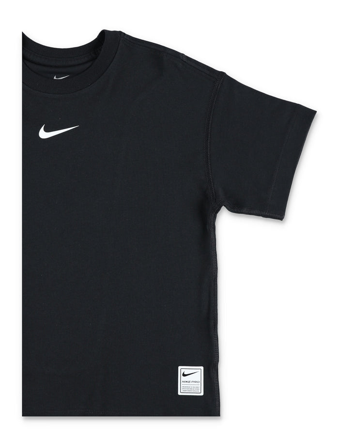 Nike Pro Kids Training T-shirt Black Cotton Mesh
