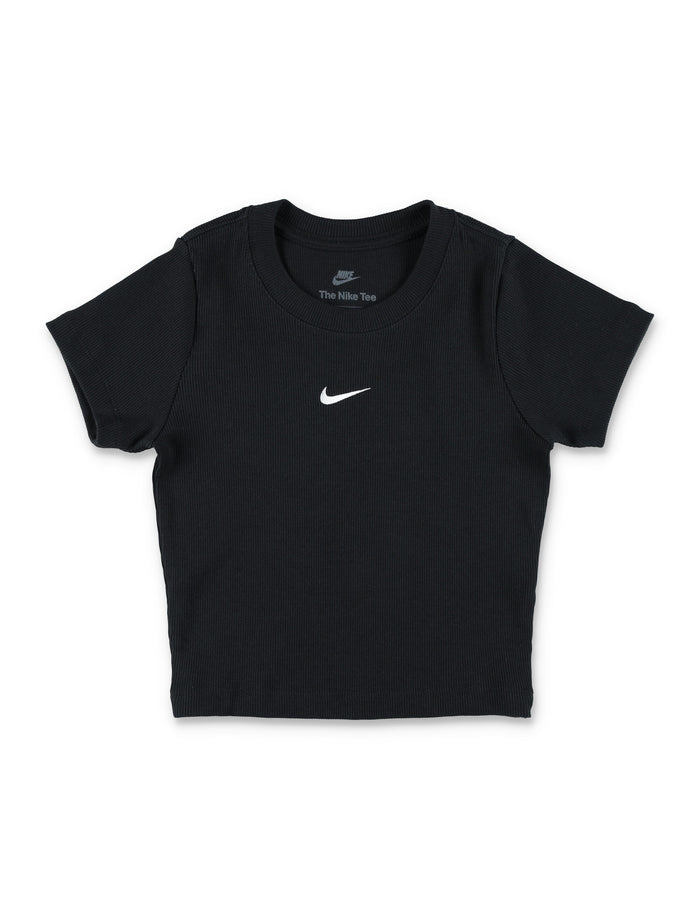 Nike Sportswear girls cropped ribbed T-shirt Black Cotton
